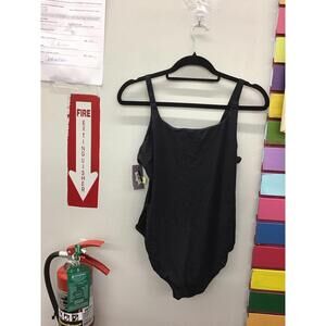 Auden womens luxe collection bodysuit size XXL fully lined black soft new jcp